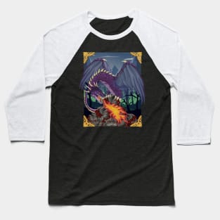 Purple Dragon Fantasy Novelty Gift Baseball T-Shirt